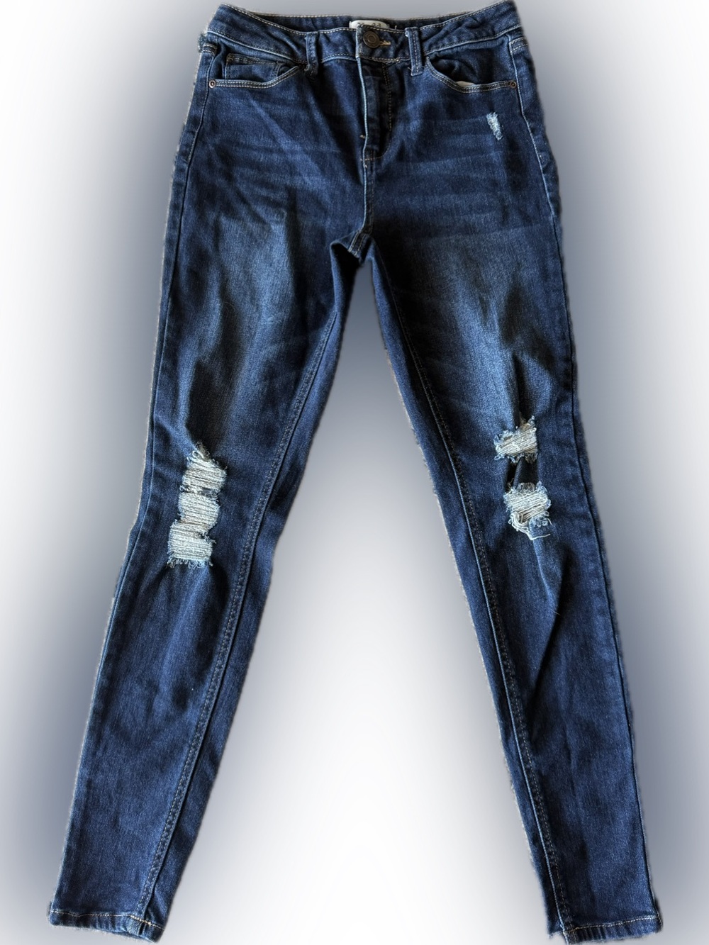 Mudd Dark Blue Distressed Skinny Jeans